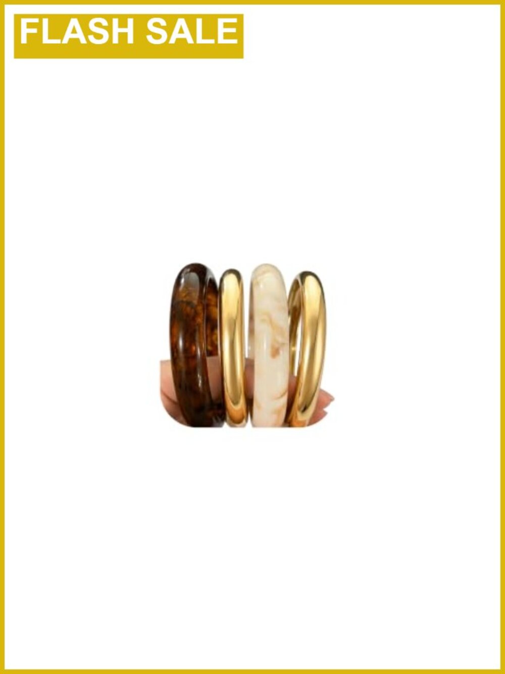 Chunky Acrylic Alloy Bangle Bracelet Set Stackable Statement Cuff Gift